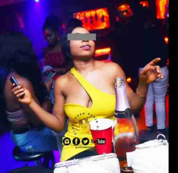  Another Lady Rocks Braless Cleveage-Baring Outfit To Benin Night Club. See Reactions